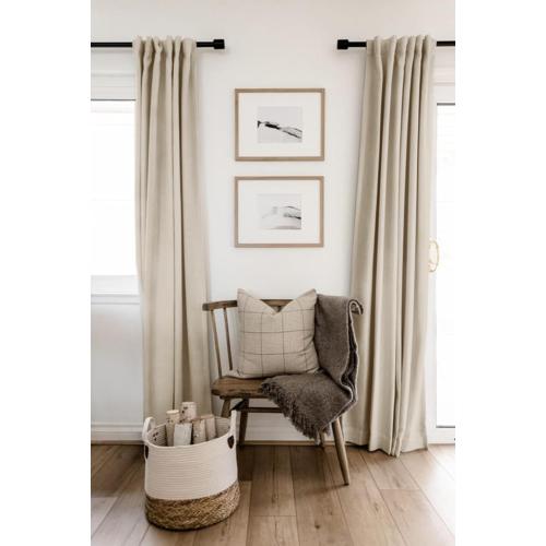 100% Blackout Shield Linen Blackout Curtains for Bedroom 84 Inches Long, Back Tab/Rod Pocket Living Room Drapes, Thermal Insulated Blackout Curtains 2 Panels Set, 50 W x 84 L, Oatmeal