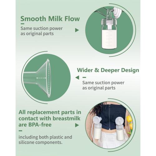 4 Full Pump Parts Kits for Spectra S1/S2/9 Plus/Synergy Gold, Replacement Kit for Spectra Pump Parts 4PC,Include 21mm Flange, Duckbill Valve, Tube, Bottle, Backflow Protector, Not Original Accessories