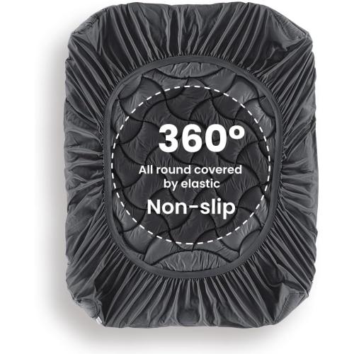 SLEEP ZONE Cooling Queen Mattress Topper, Premium Zoned Cool Mattress Pad Cover, Padded Mattress Protector Breathable Washable, Deep Pocket 8-21 (Grey, Queen)