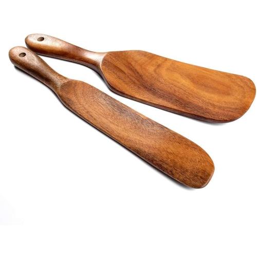 Spurtle Set, Natural Acacia Wooden Kitchen Utensils Set of 4, Wooden Spoons Utensils for Cooking, stirring, Mixing, Serving, spurtles kitchen tools as seen on tv for NonSick Cookware