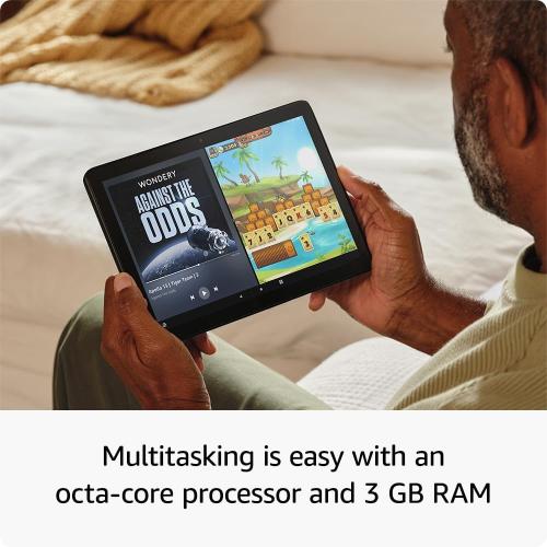 Amazon Fire HD 10 tablet, built for relaxation, 10.1 vibrant Full HD screen, octa-core processor, 3 GB RAM, 32 GB, Black