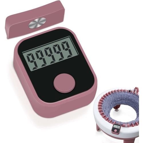 Knitting Machine Counter, Heyseri Row Counter for Knitting Machine - Attachable Magnetic Suitable for 32.40.48 Needle Row Counter - Pink
