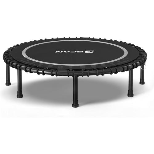 BCAN Mini Trampoline for Adults, Fitness Trampoline with Durable Bungees, Exercise Rebounder,Great Mini Trampoline for Indoor Grey