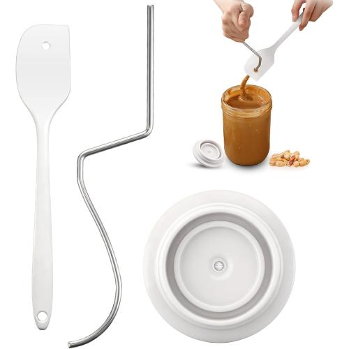Natural Peanut Butter Stirrer Kit,304 Stainless Steel for 16-26 oz Jars