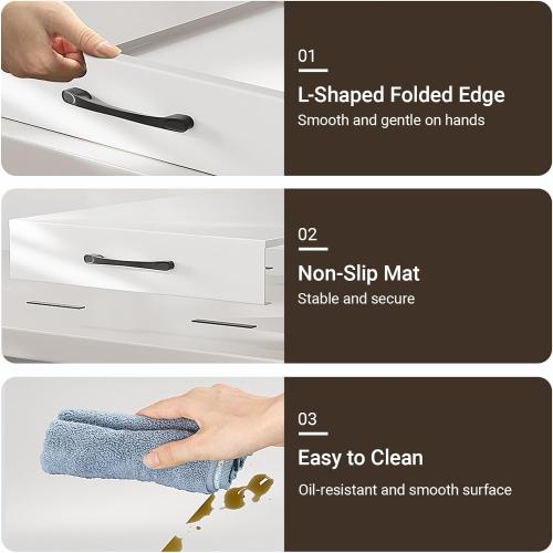 Noodle Board Stove Cover with Handles, Gas Stove Cover Board Carbon Steel Stove Top Covers for Gas and Electric Stove Range Expanding Kitchen Space (White, 15.7Lx19.7Wx2.7H)
