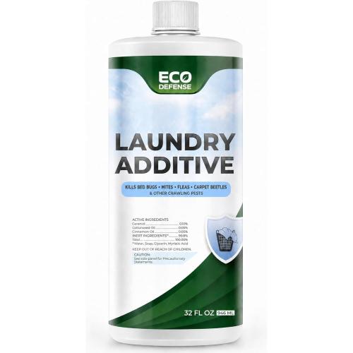 Eco Defense Bed Bug, Mite & Flea Treatment Laundry Additive Mite Killer & Bed Bug Detergent Plant-Based, Child & Pet Friendly Laundry Solution