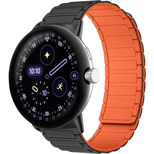 Silicone Watch Band Compatible with Google Pixel Watch 5 45mm, Soft Sport Magnetic Replacement Strap for Google Pixel Watch 4/3 45mm