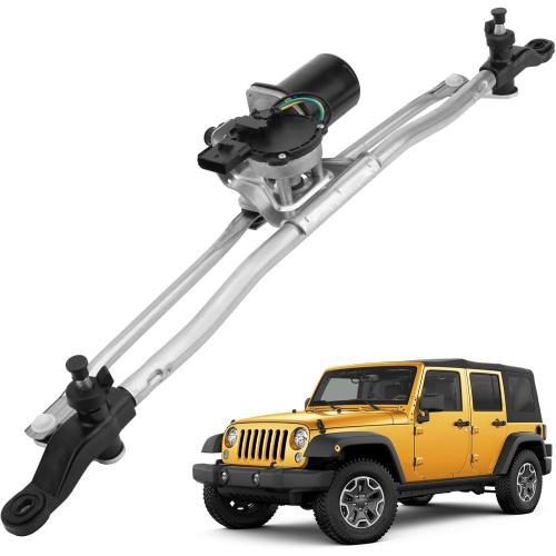 55077859AB Front Windshield Wiper Motor and Linkage Assembly Fit for 2007-2018 Jeep Wrangler Windshield Wiper Linkage Replace# 55077859AD, 55077859AC