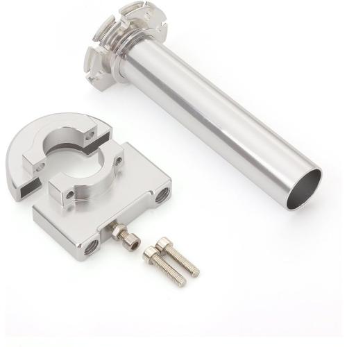 Sliver Motorcycle 7/8 Handlebar Grips Throttle Tube Fit for Most Scooter Sportbikes ATV for Kawasaki Honda Suzuki Yamaha