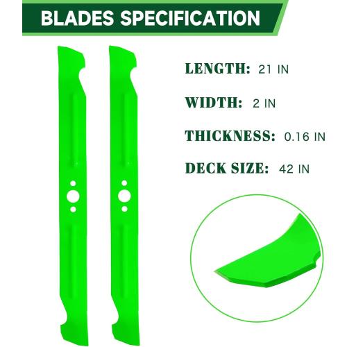 42 Deck Mower Blades Fit for EGO Power  ZT4204L E6 Z42 Z6 Zero Turn Riding Mower Replaces OEM AB4200D 2 Pack