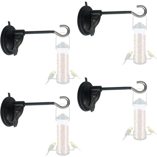 4 Pack Window Suction Cup Bird Feeder Hanger for Bird Feeders and Wind Chimes and Plant, Bird Feeder Hook with Strong Suction Cup, Using The Glue Drop Process- no Feeder and Wind Chimes and Plant