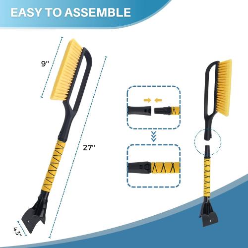 KeFanta Ice Scrapers for Car Windshield, 2 Pack 27'' Snow Removal Brush for SUV and Truck Window, Automotive Winter Accessories
