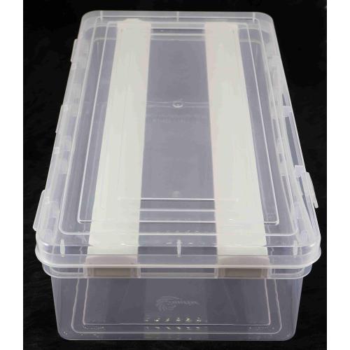 Clear Plastic Bangle Storage Box with 2 Rod Partitions, Transparent Jewelry Organizer for Bangles, Bracelets, Travel-Friendly Chudi Box