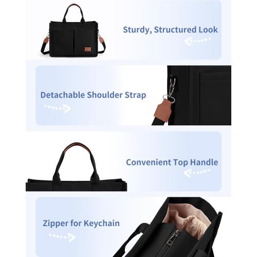 Fiotetto. ......Wandering Nature Women's Canvas Tote Bag, Laptop Work Bag with 2 Cup Holders, Shoulder Bag for Nurse and Teacher.