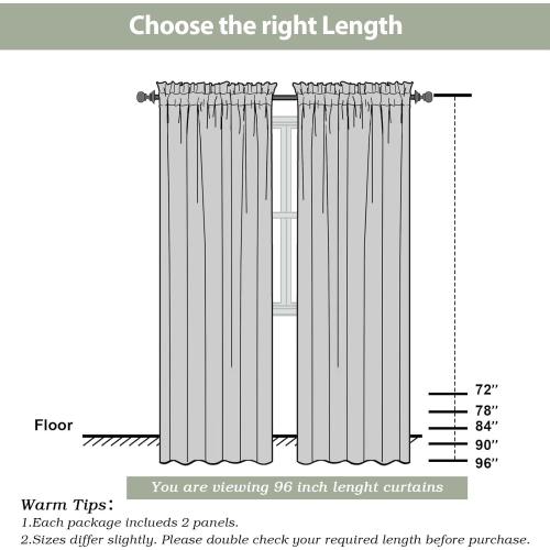 OWENIE White Sheer Curtains 96 Inches Long, Elegant Sheer Curtains for Bedroom, Window Voile Sheer Curtain Panels/Drapes/Treatment for Living Room, 2Pcs, Each 42 W x 96 L