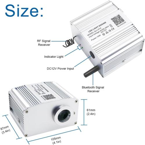 AKEPO Upgraded Car Home APP Fiber Optic Lights kit 10W RGBW Twinkle   Music Effect Star Ceiling Sky Light, Optical Fiber Cable 450