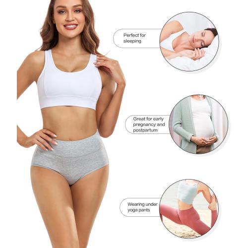 wirarpa Women's Cotton Underwear High Waisted Ladies Panties Full Coverage Briefs 4 Pack (Regular & Plus Size) size M
