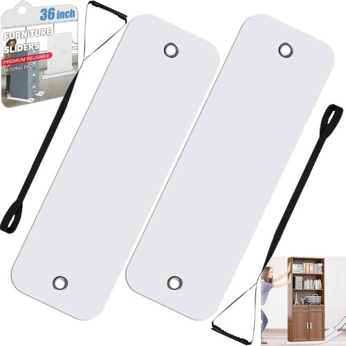 2 Pcs Appliance Sliders for Refrigerators Plastic Appliance Glide with Pull Strap Furniture Moving Slides for Tile Carpet Hardwood Floors (10''×36'')