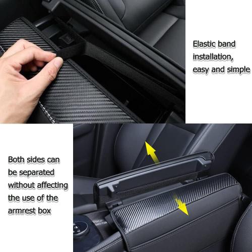 XITER with Rogue Logo 1PC Leather Center Console Armrest Cover with Side Pockets for Nissan Rogue 2021 2022 2023 2024 2025 2026 Accessories(Black Stitches)