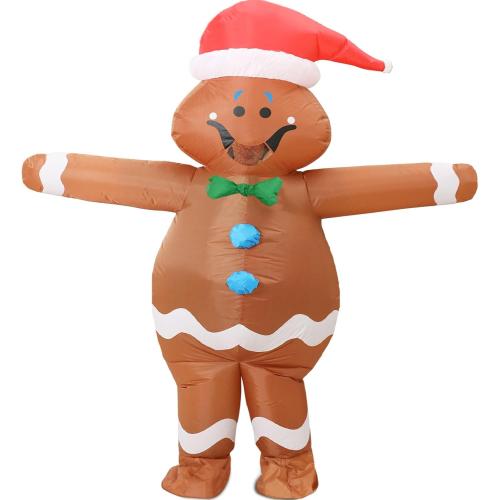 Christmas Costume Gingerbread Inflatable,Gingerbread Man Costume Blow up Funny Christmas Inflatable, Onesies Giant Xmas Costumes for Women
