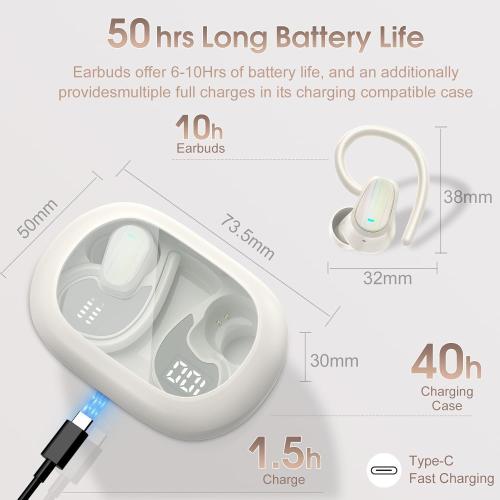 AI Translation Earbuds Real Time, 164 Language Translator Earbud with Audio and Video Calls, 3-in-1 Buletooth 5.4 Translation Headphone with APP, 50H AI Ear Buds Translator Device for Business, White
