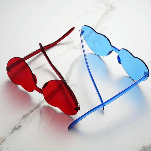Sunglasses Outdoor Play Small Faces – Candy-colored Heart Fun Fashion Anti-glare Uv400 Frameless