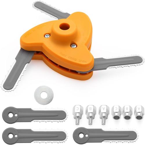 Quintillus H01 Weed Eater Blades for Gas Powered Weed Eater String Trimmer Head 3-Blade Universal Trimmer Head Attachment for Weedeater Grass Head for Weed Wacker Blade Replacement for Weed Warrior
