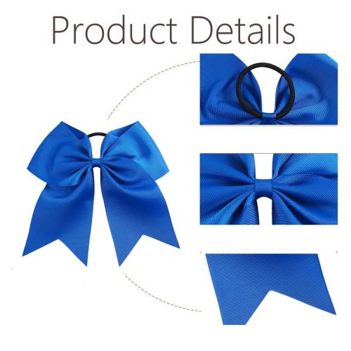 15PCS 8 Large Cheer Hair Bows Ponytail Holder Elastic Band for Cheerleading Girls