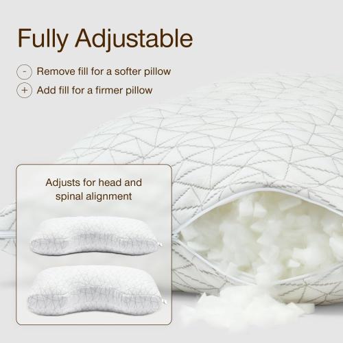 Coop Home Goods Original Cut-Out Adjustable Pillow,  Bed Pillows for Neck & Head Support,  Memory Foam Pillows - Medium Firm for Side Sleeper, CertiPUR-US/GREENGUARD Gold