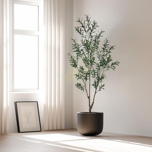 Artificial Olive Tree, 7 ft Tall, for Home Decor, Living Room, Dining Room, Bedroom, Office