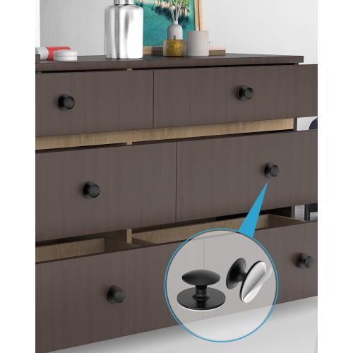 20 Pack Black Self-Adhesive Cabinet Knobs, Self-Stick Hardware Kitchen Cabinet Handles, No-Punch Peel and Stick Drawer Knobs for Refrigerators, Dressers, Windows, Closets