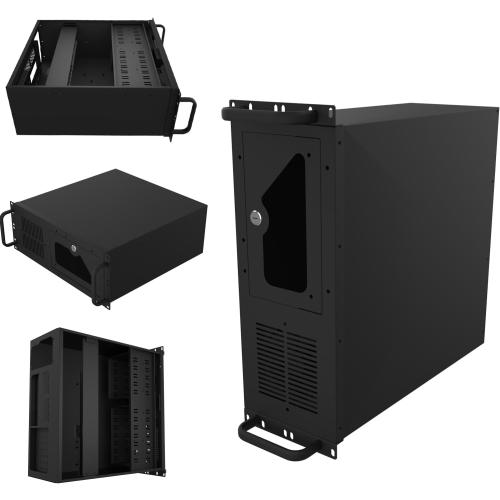 4U Server Cabinet Case - Rackmount Server Chassis with 7 PCI Slots, Lockable with Key