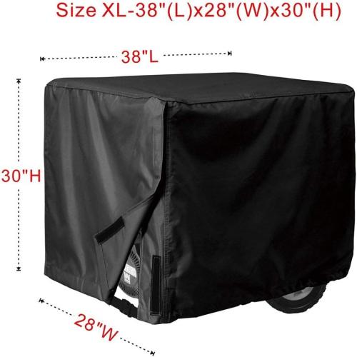 Porch Shield Waterproof Universal Generator Cover 38 x 28 x 30 inch - for Most Generators 5500-15000 Watt, Black