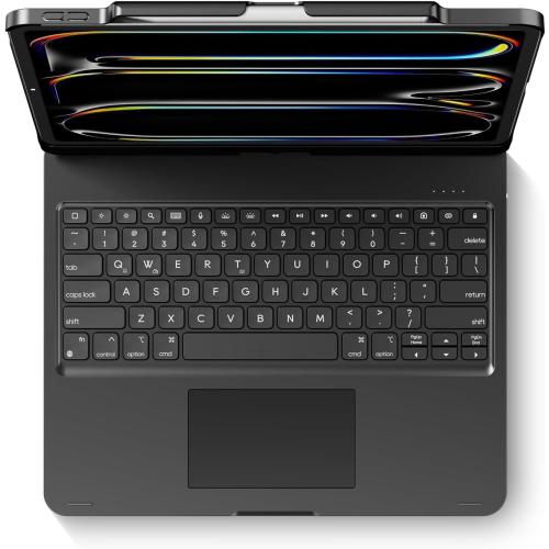 edaiser Swivel Keyboard Case for Apple 2025 iPad Air 13-inch (M3-M2), iPad Pro 13 inch M4 2024, iPad Pro 12.9-inch (6th-3rd Gen); Rotatable Cover with Pencil Holder, Trackpad, Backlit, Black