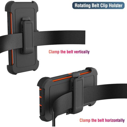 Case for Galaxy S8 with Clip, Heavy-Duty Tough Rugged Shockproof Drop Protective Cover Cases for Samsung Galaxy S8, Black Orange