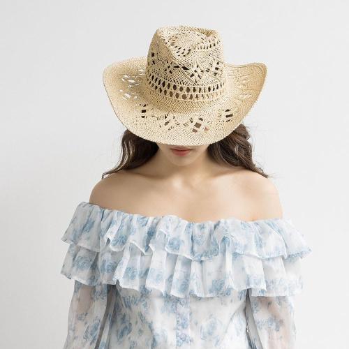 Straw Cowboy Hat for Women and Men, Western Cowgirl Hat for Holiday, Foldable Wide Brim Men Sun Hat, Fishing Hat