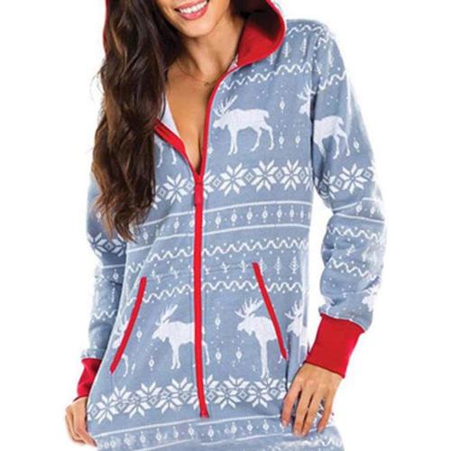 Size M ECDAHICC Women‘s Cozy Christmas Adult Onesies Hooded Pajamas Sleepwear Unisex Holiday One Piece Jumpsuit
