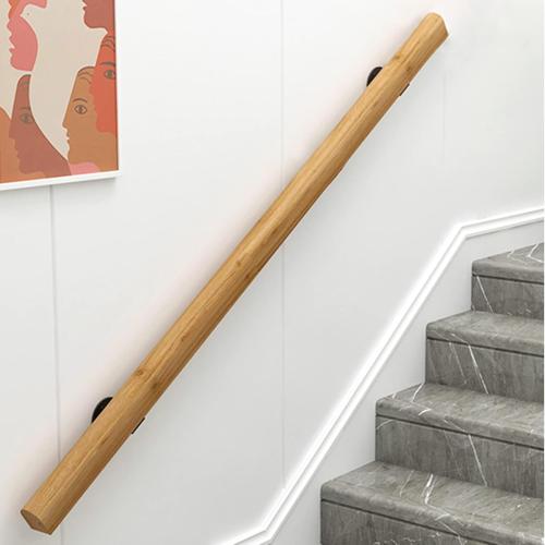 4FT Wooden Stair Handrails, Hand Railings for Stairs Indoor Outdoor, Sturdy Safety Wall Mount Support, Non-Slip Staircase Handrail for Home Garden Corridor, Lofts Decking, Kindergarten Guardrail