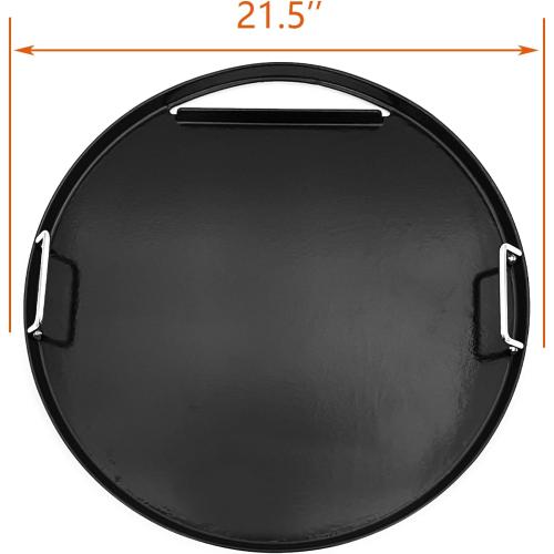 Heavy cast iron Cooking Griddle Plate for Weber 22 Kettle, One-Touch, Master Touch, Bar-B-Kettle, Performer Charcoal Grill for Recteq Pellet Grill RT-B380 Bullseye, Fire Pit Camping