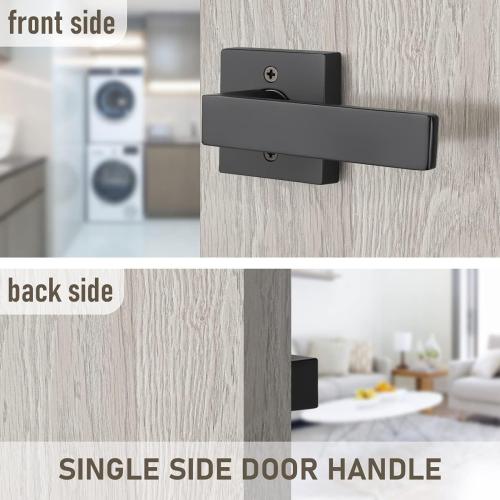 2 Pack Heavy Duty Dummy Door Lever Dummy Door Handle, Single Sided Handle for Interior Use in Matte Black Finish, for Both Right/Left Handing 0.93 lb One Lever