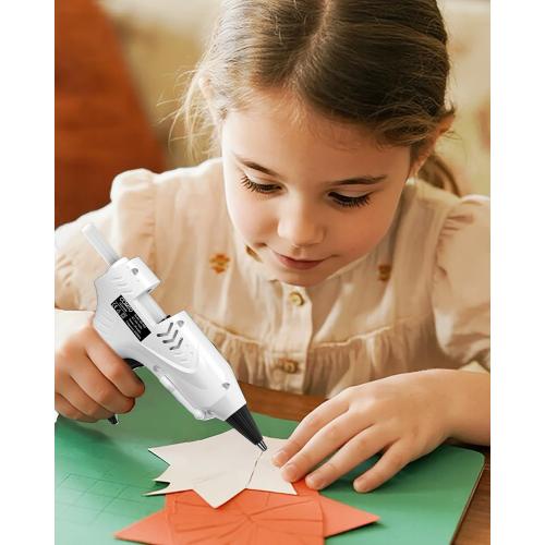 Hot Glue Gun Kit with 30 Sticks, 20W Fast Preheating Mini Hot Glue Gun and Sticks Set for School Crafts DIY Arts and Quick Home Repairs, White