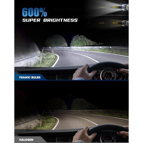 FRANXI 9005/HB3 H11/H8/H9 Light Bulbs Combo Fog Lights, 32000LM Super Bright 6000K Cool White, 1:1 Design with Cooling Fan, Off-Road Light, Plug and Play, Pack of 4