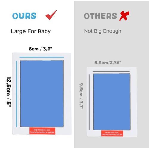 2-Pack Large Clean-Touch Ink Pads, Baby Handprints and Footprints for 0-18 Months, Inkless Hand and Footprint Kit,Baby Print,DIY Newborn Keepsake Gifts,Cat/Dog Paw Print Kit-Light Blue