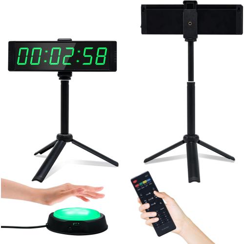 YZ Gym Timer Clock for Home Gym, Fitness Timer with Stopwatch Button, Large Digital Stopwatch Countdown Clock, 12/24H Digital Wall Clock, with Stand