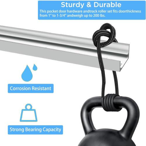 Bifold Door Hardware Kit with Track, Top & Bottom Pivot, Spring, Metal Pivot Pin and Steel Track (36 inch)