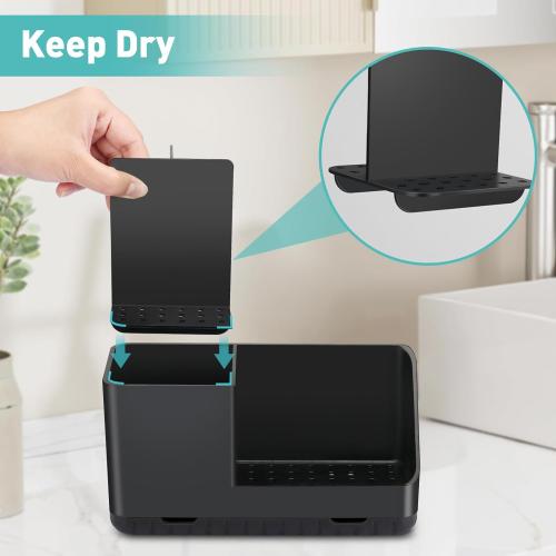 Toothbrush Holders for Bathrooms, Kids Electric Toothbrush and Toothpaste Holder, Toothbrush Organizer with Drainage, Tooth Brush Holder for Bathroom Countertop Organizer (Black)