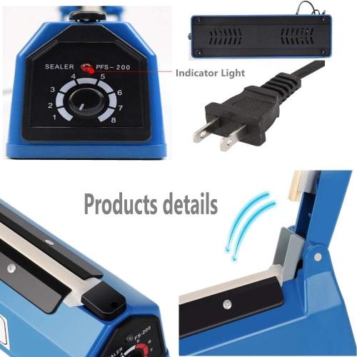 Impulse Heat Sealer Manual Bags Sealer Heat Sealing Machine 12 Inch Impulse Sealer Machine for Plastic Bags PE PP Bags with Extra Replace Element Grip