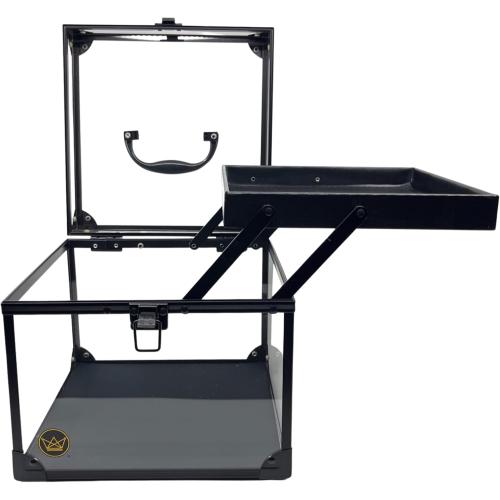 Pageant Crown Box Tiara Display Case, Sash and Crown Holder, Carrying Travel Case with Handle, Clear Storage Box for Pageants