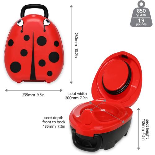 My Carry Potty - Ladybug Travel Potty, Award-Winning Portable Toddler Toilet Seat for Kids to Take Everywhere