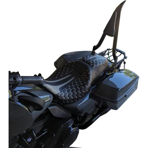 Matte Black Sissy Bar Backrest, Detachable Passenger Back Rest Rear Pad Compatible for Harley Davidson Touring Models 2009-Later Street Glide Road Glide Electra Glide Road King